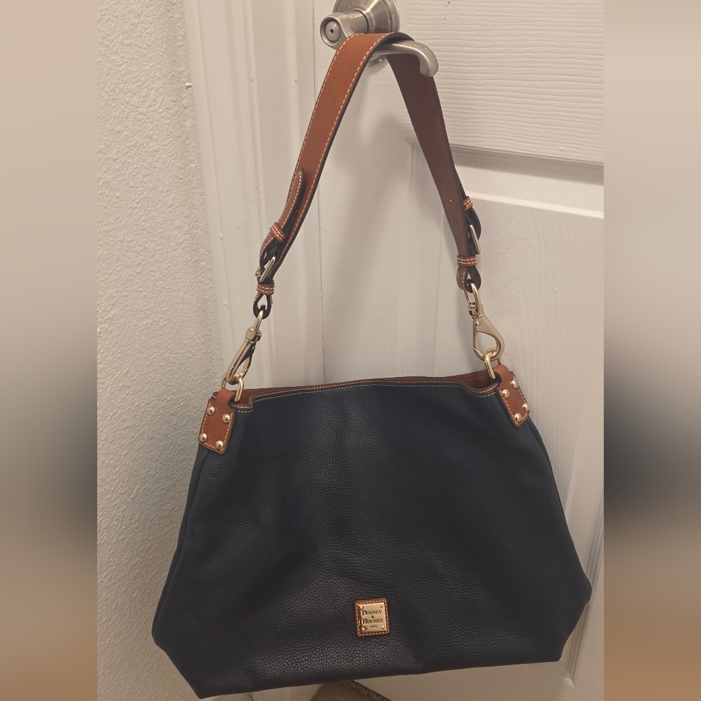 Dooney & Bourke Black and Brown Leather Shoulder Bag